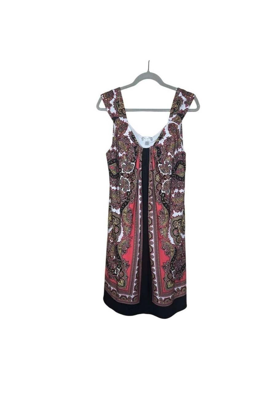 Dressbarn Woman Sleeveless Paisley Print Dress Size 16